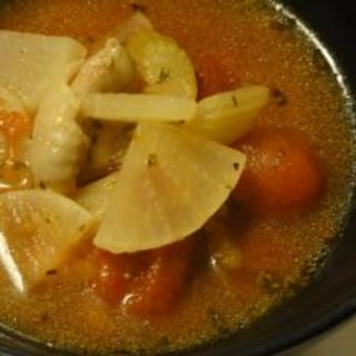 鶏肉と大根のトマトスープ